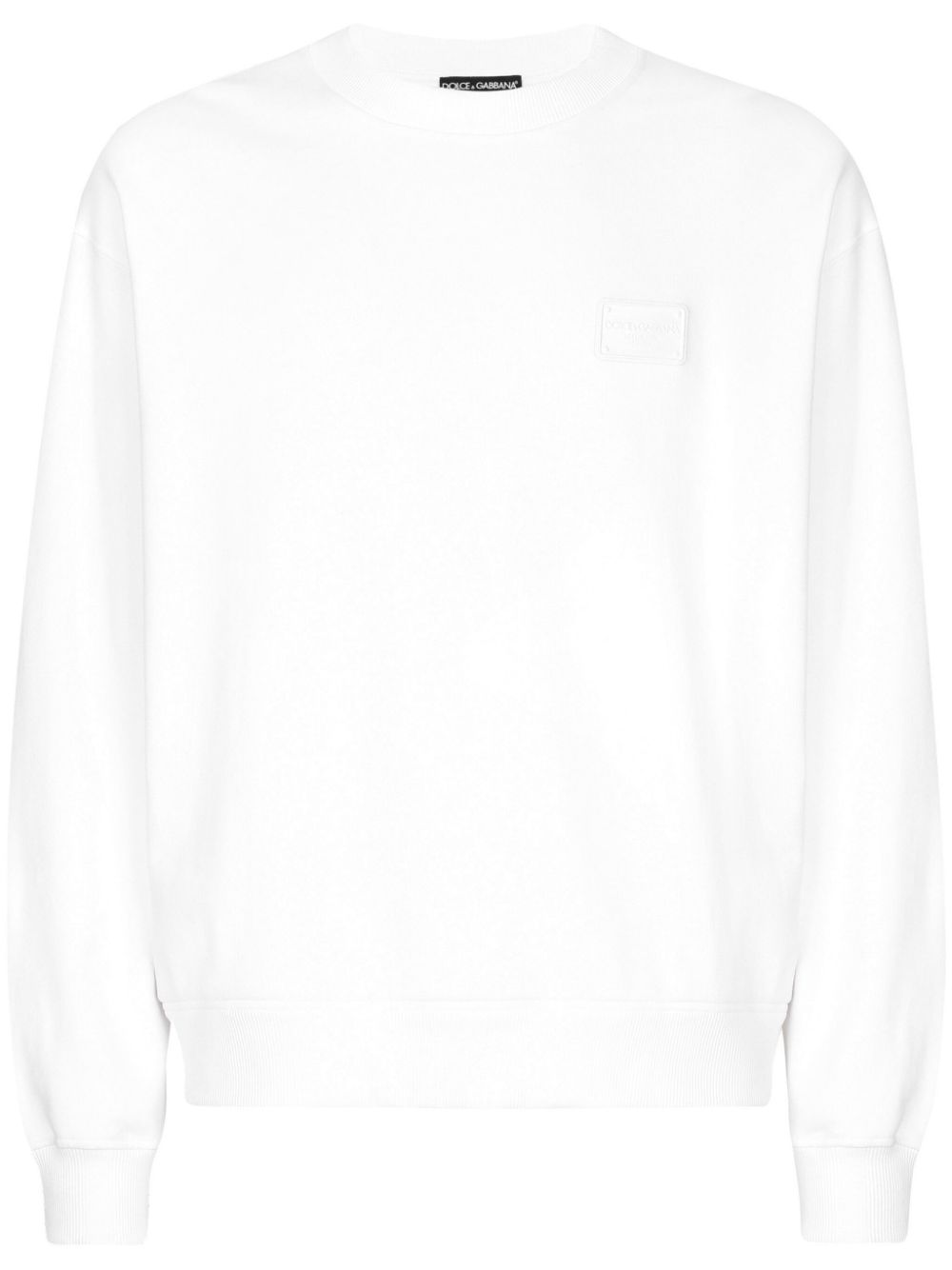 Logo-appliqué cotton sweatshirt - White
