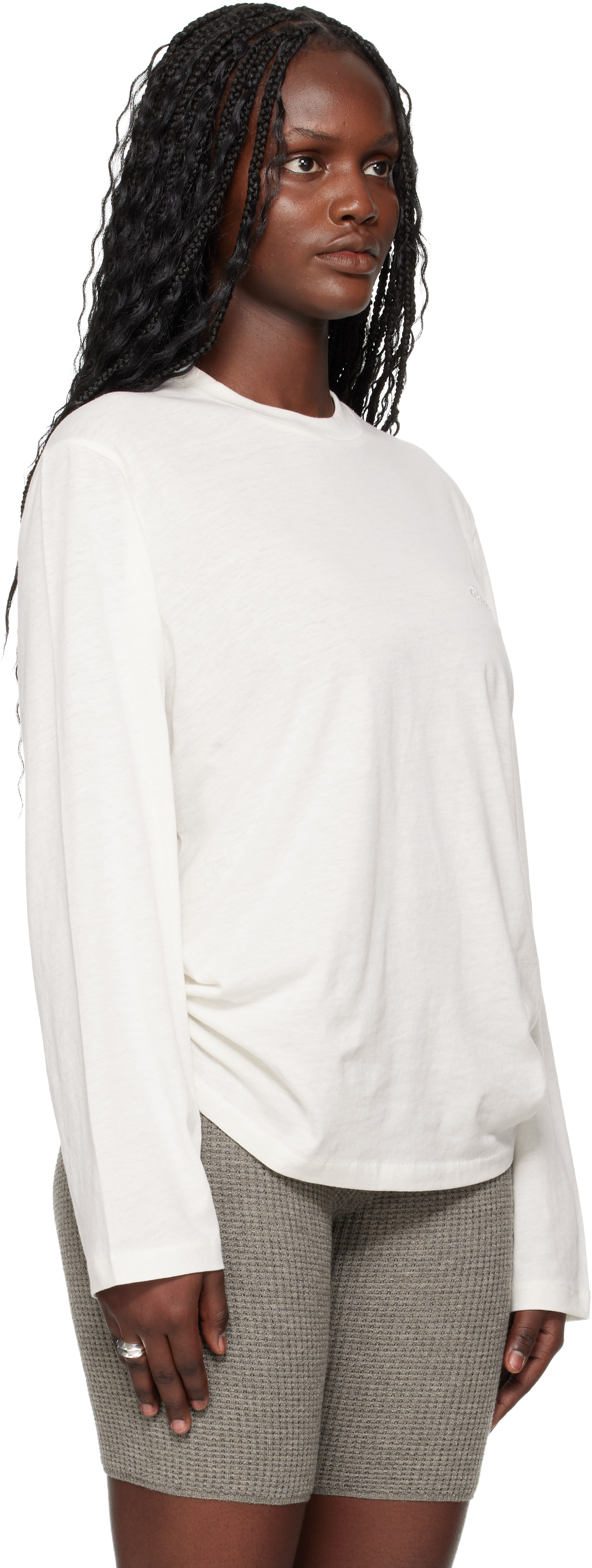 Off-White Holiday Embroidered Classic Fit Long Sleeve T-shirt