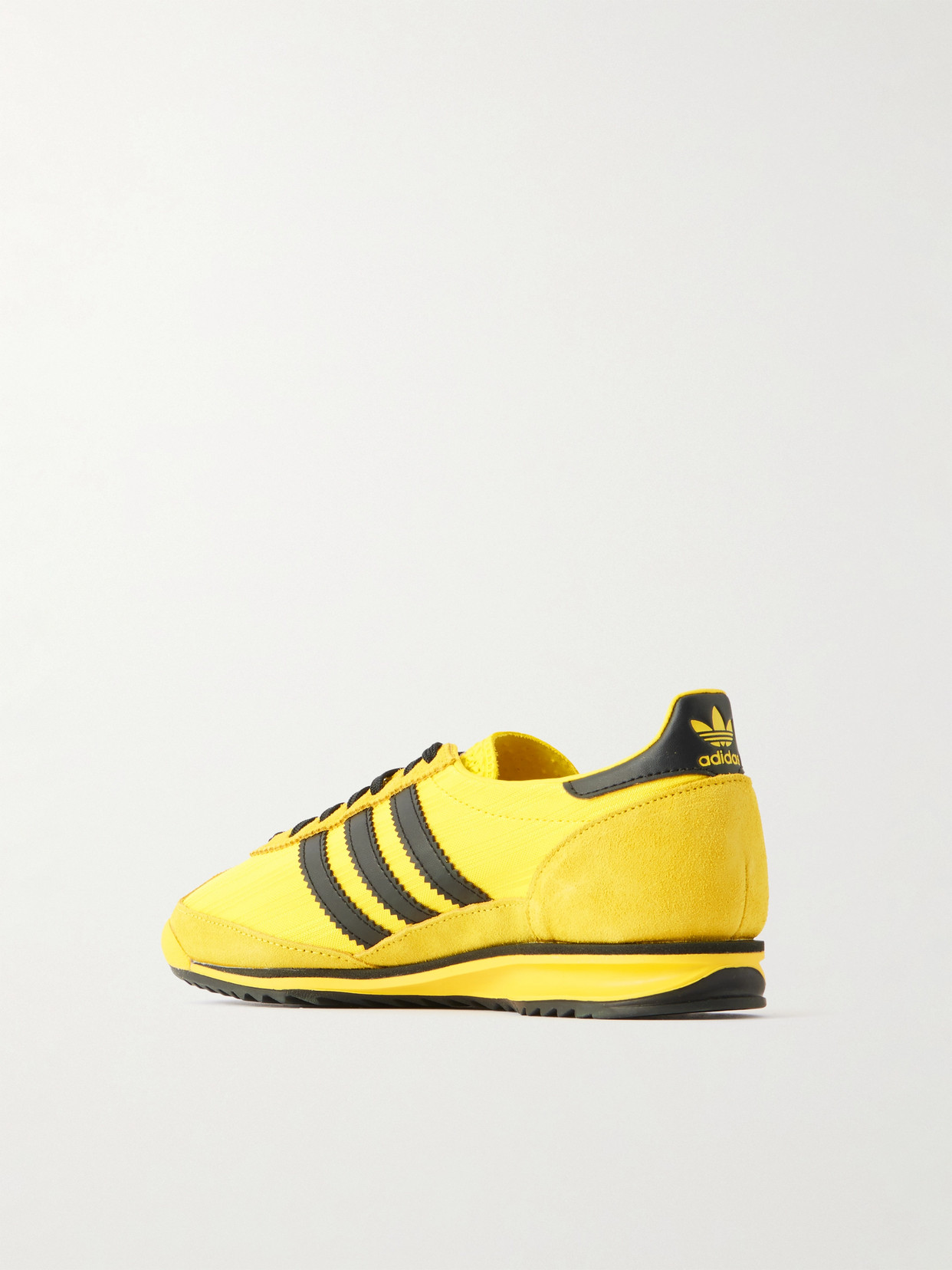 Sl 72 Og Suede And Leather-trimmed Jacquard Sneakers - Yellow