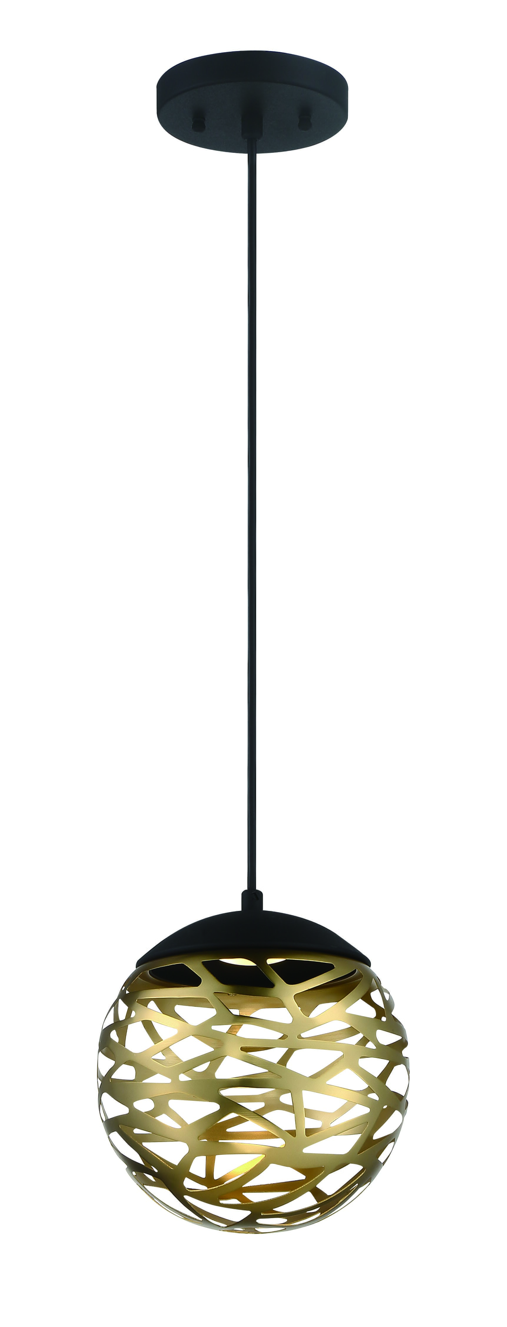 George Kovacs Golden Eclipse Pendant Light in Coal And Honey Gold