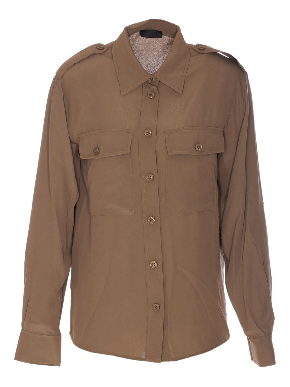 LIU JO epaulettes shirt - Brown