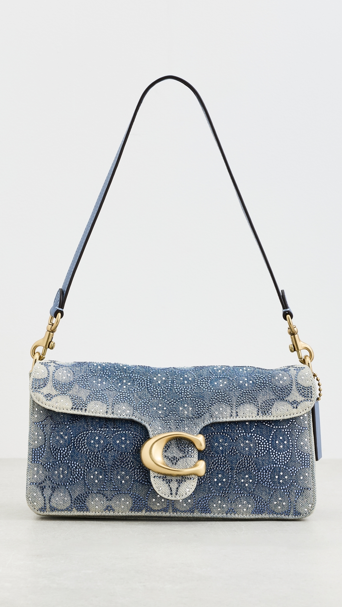 Soft Crystal Signature Denim Tabby Shoulder Bag 26 Denim One Size