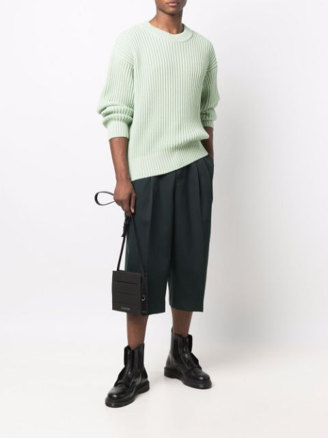 Crew-neck rib-knit jumper