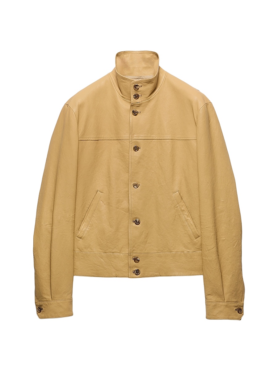 Men's Nappa Leather Jacket - Yellow
