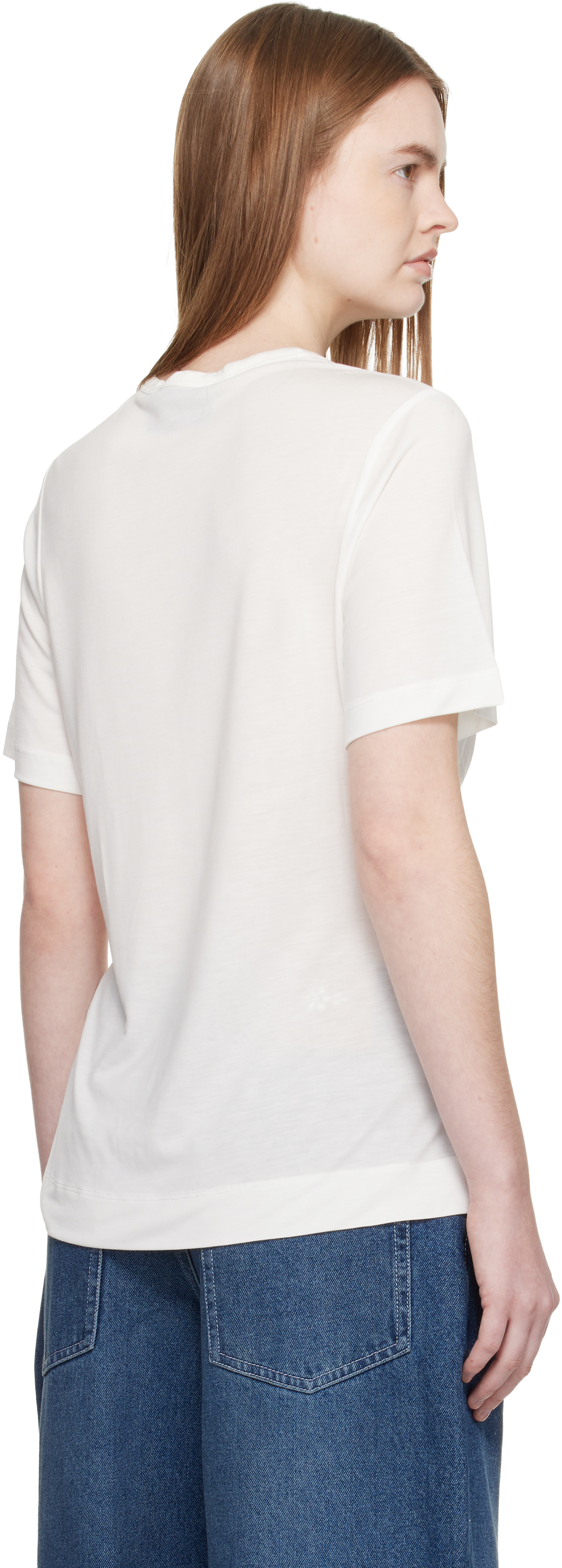 White Gathered Bust Bow T-shirt