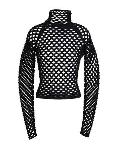 Alaïa Woman Turtleneck Black Size 8 Viscose, Wool, Metallic Polyester, Polyamide, Elastane