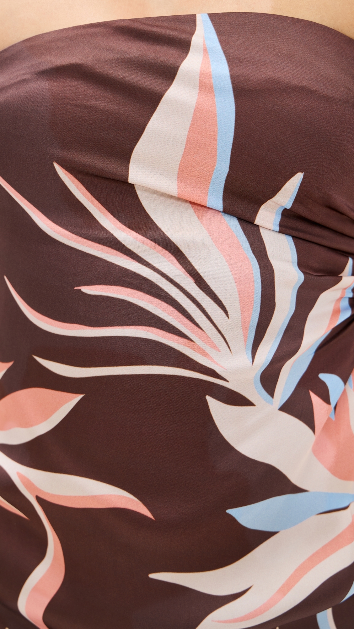Tube Ruched Maxi Dress Brown