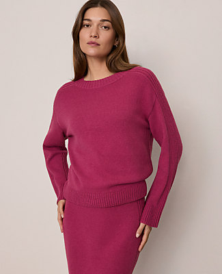 Ann Taylor Petite Weekend Crew Neck Sweater