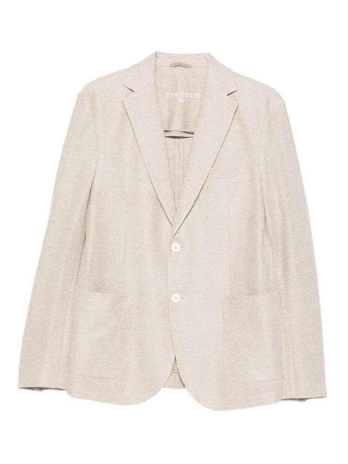 Blazer jacket with pockets in beige color
