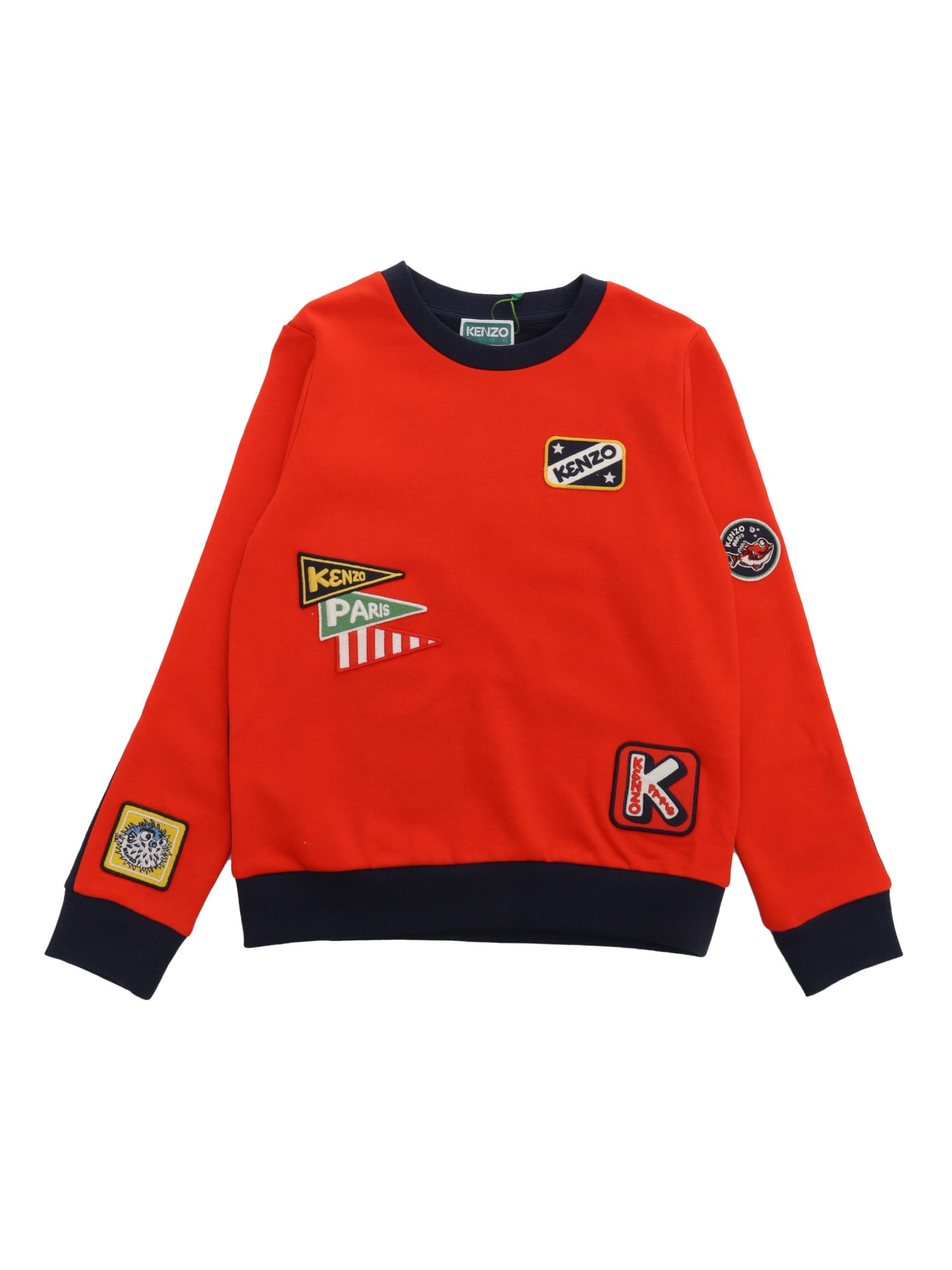 Logo-print cotton-blend sweatshirt - Red