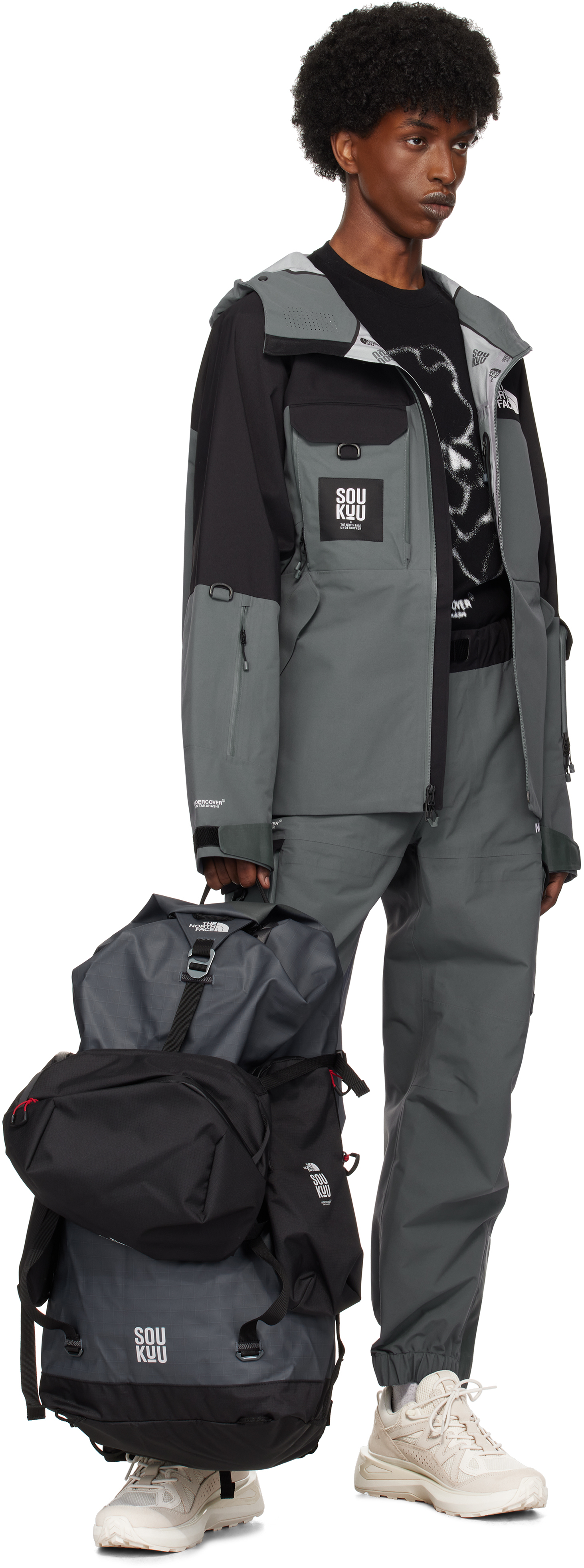 UNDERCOVER Black & Gray The North Face Edition SOUKUU Hike Utility Shell Jacket