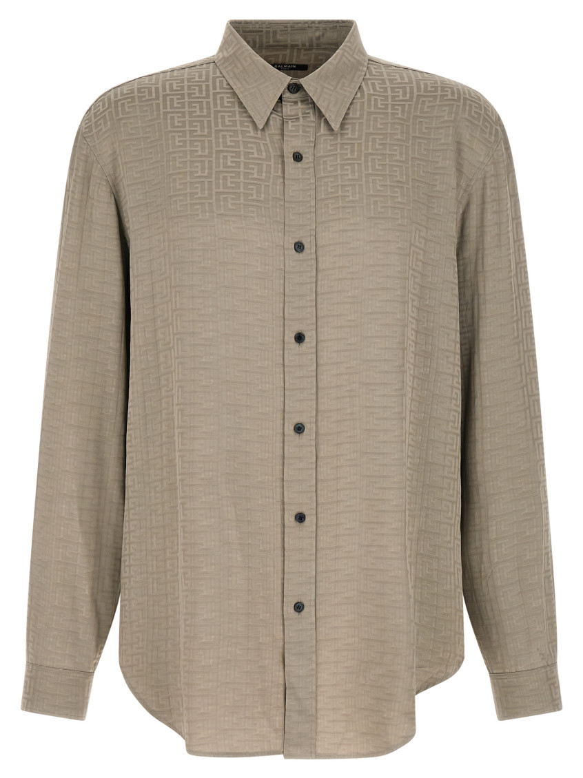 Jacquard Monogram Shirt Shirt And Blouse Gray