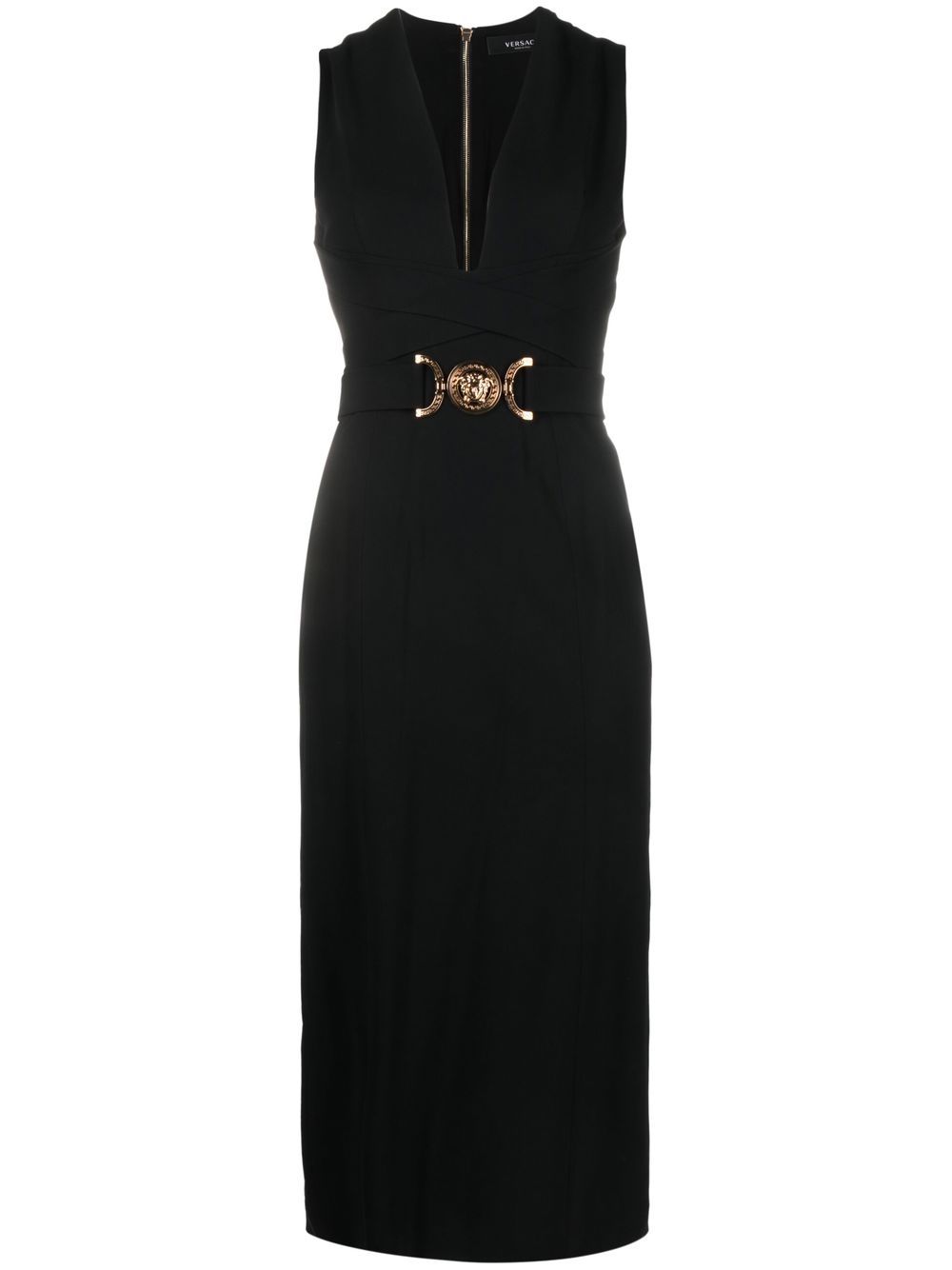 Medusa Biggie sleeveless midi dress - Black
