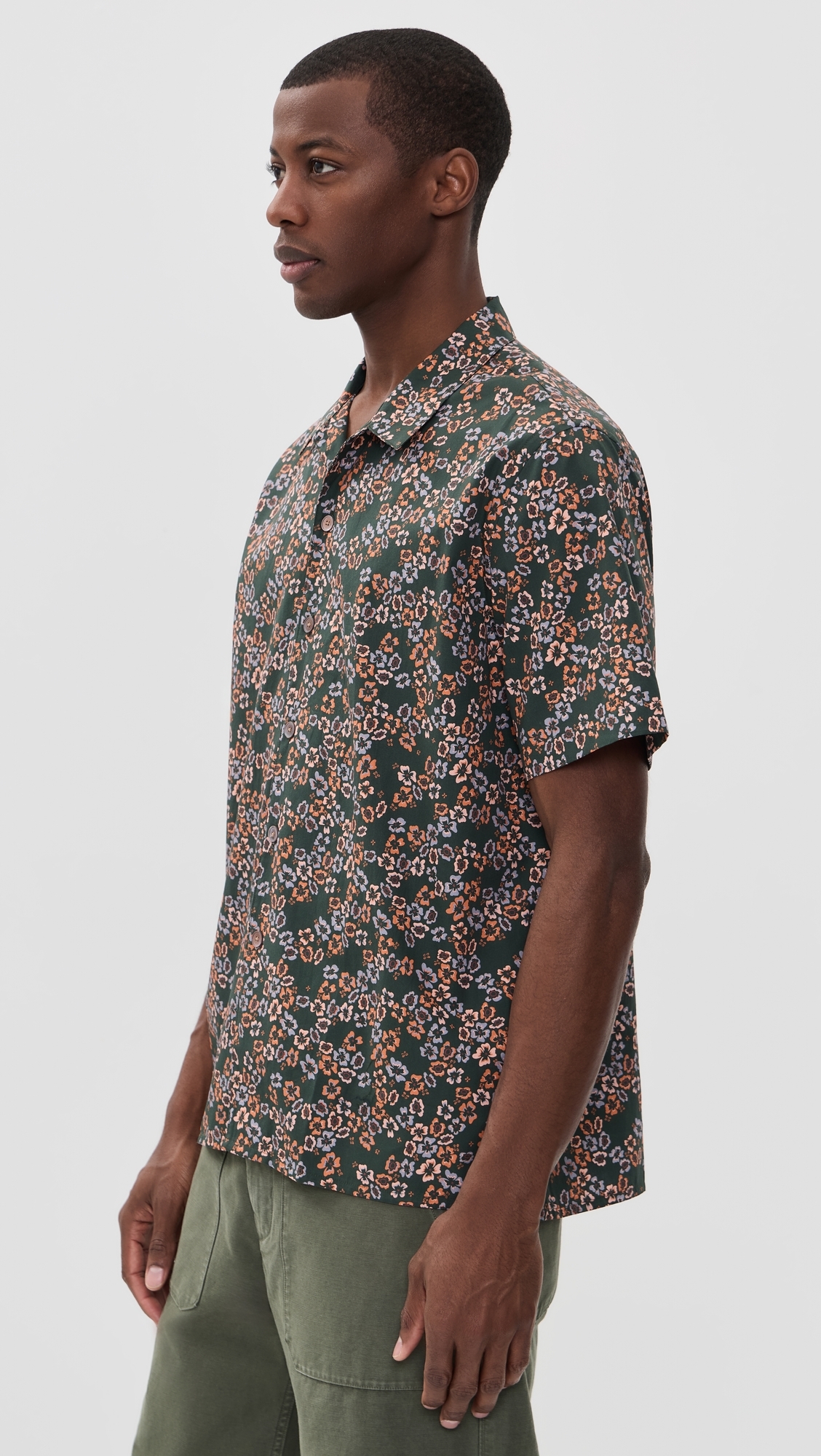 Short Sleeve Casual Fit Shirt Bottle Green