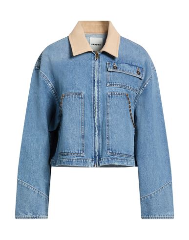 Woman Denim outerwear Blue Size 10 Cotton