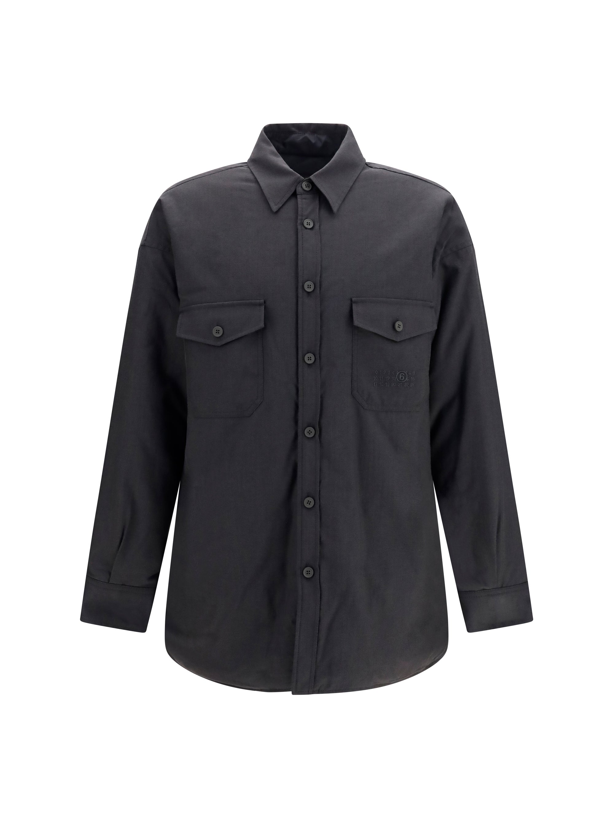 Wool-Blend Utility Shirt — Gray