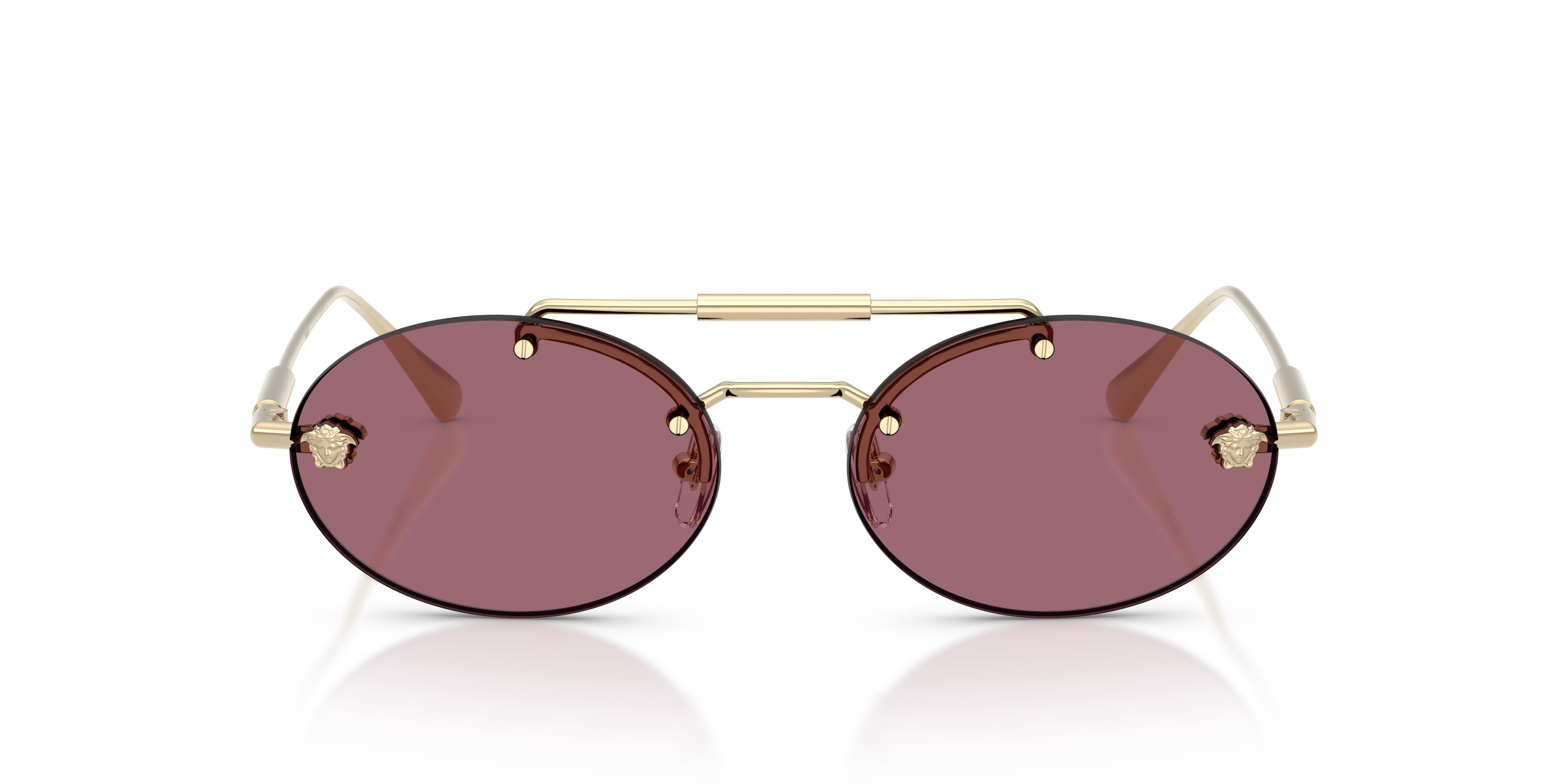 Versace Woman Versace VE2295 12521A Sunglasses Metal Gold Violet Round Norma