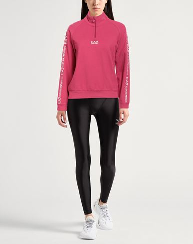 Woman Sweatshirt Magenta Size L Cotton, Elastane