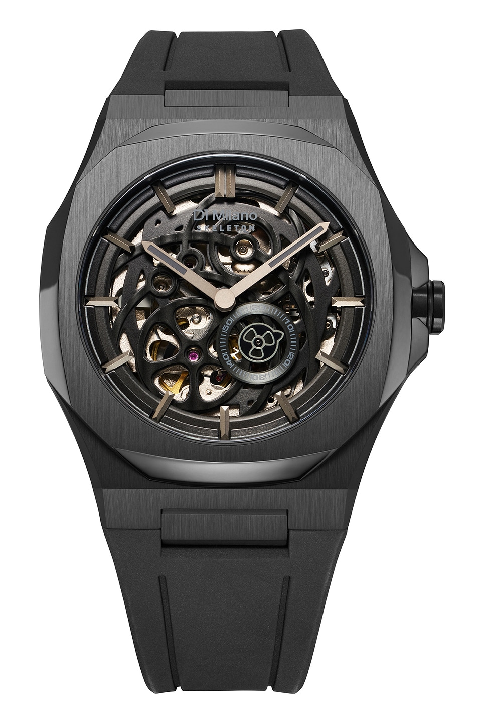 D1 Milano Skeleton Steel 41. Watch in Jet Black - Black. a