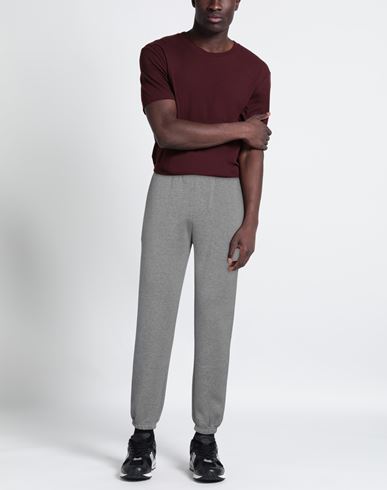 Man Pants Grey Size L Cotton, Polyester