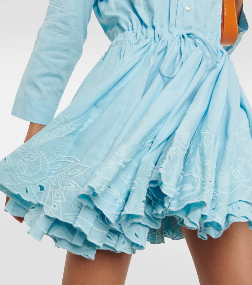 Juliet Dunn Embroidered cotton minidress