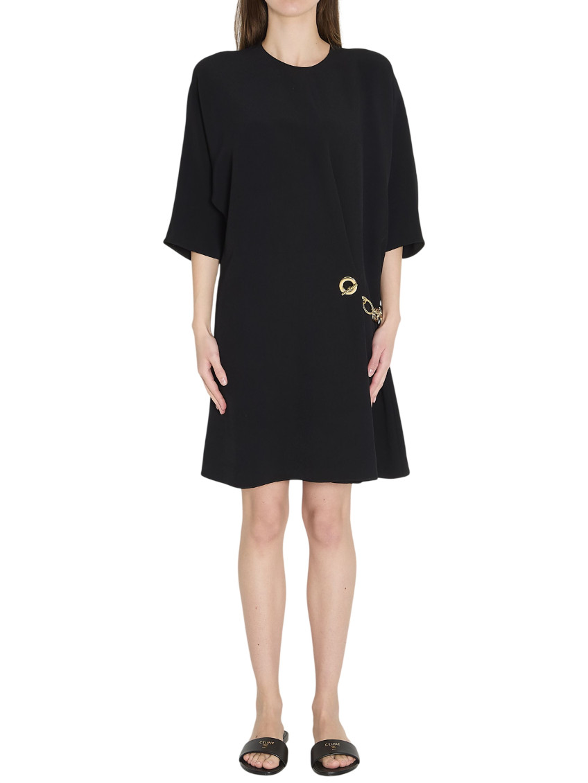 Black Round Neck Midi Dress
