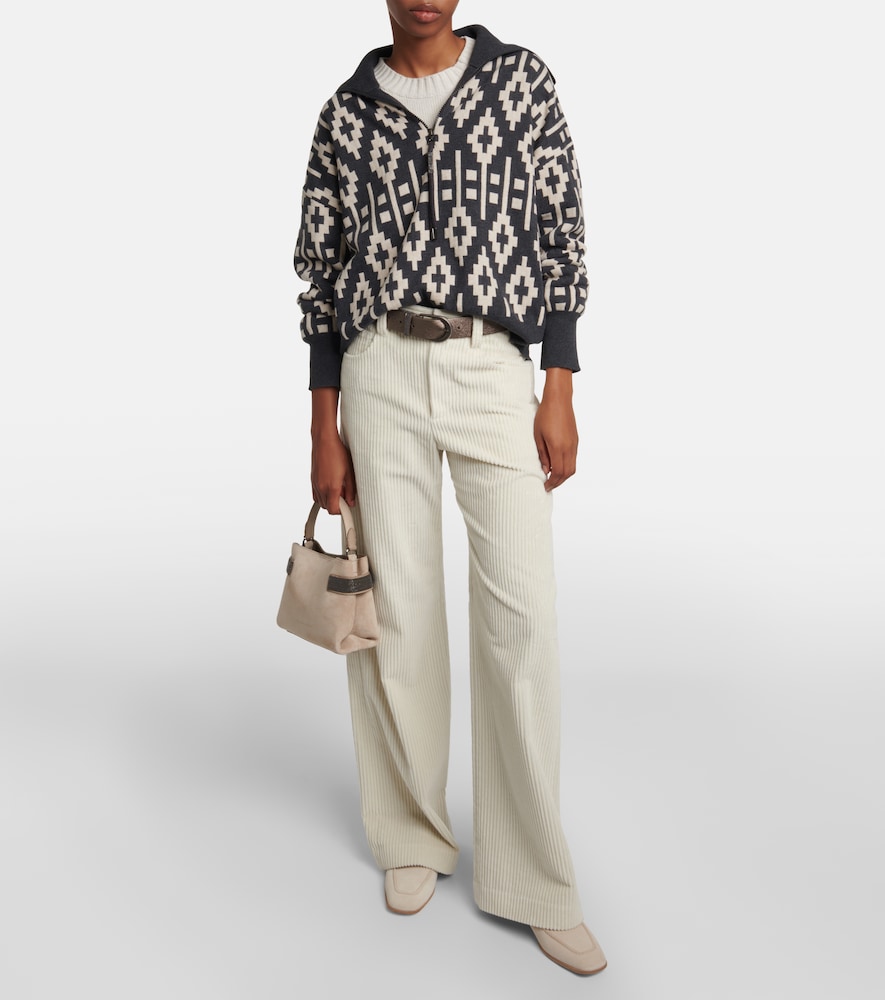 Vintage wool-blend jacquard sweater