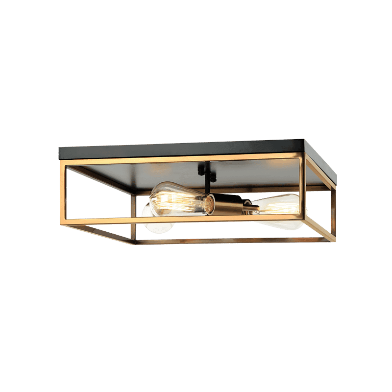 Matteo Clarke 3-Light Ceiling Light In Black & Aged Gold Bra