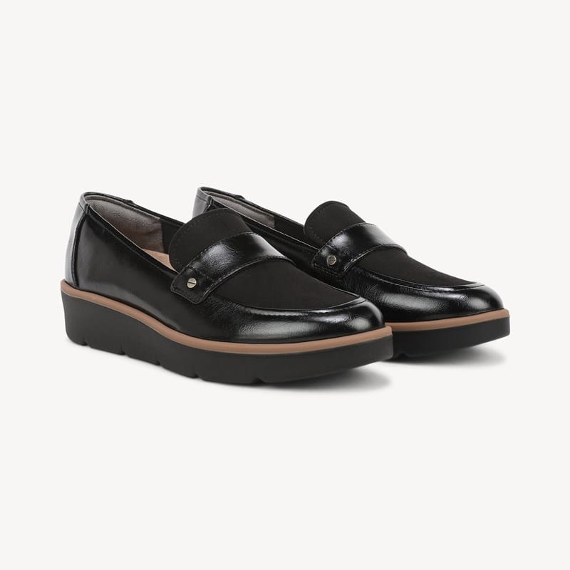 Women's Webster Cloud Loafer Shoes Black Patent Faux Leather DRSCH Black Faux