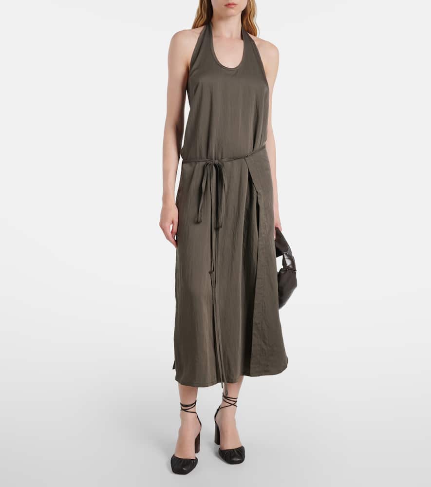 Apron gathered midi dress