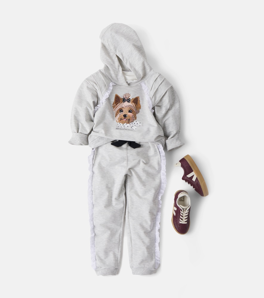 Embellished cotton-blend hoodie and sweatpants set