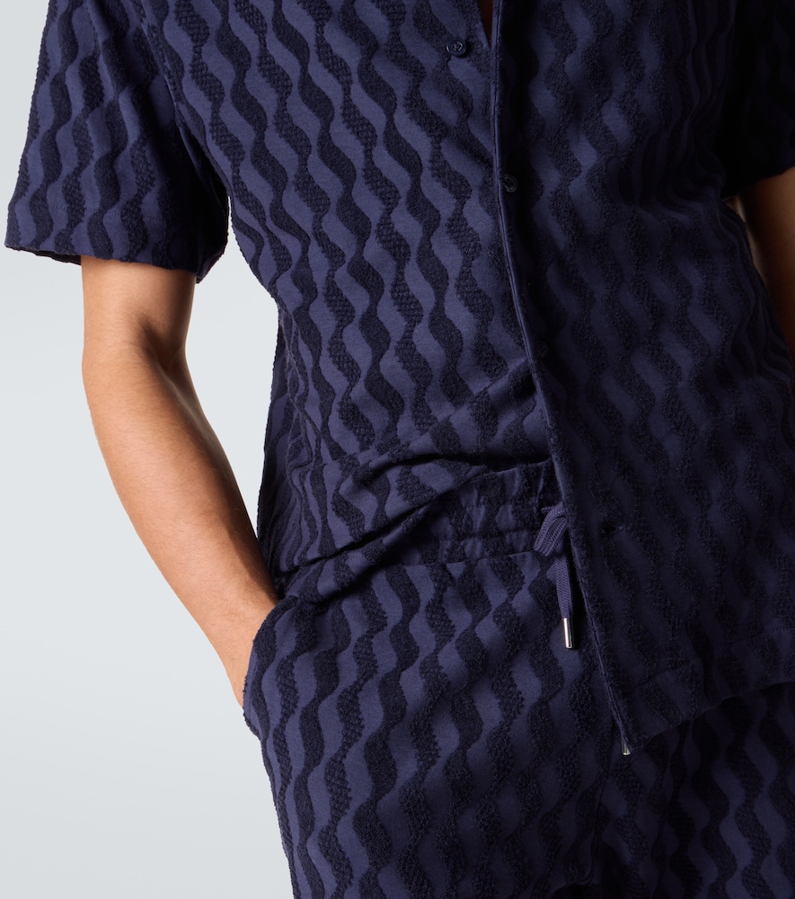 Roberto cotton-blend terry cuban shirt