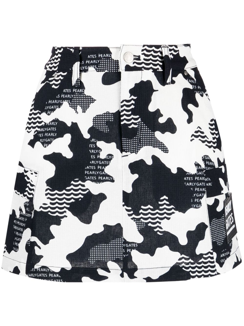 Cow-print mini skirt - Black