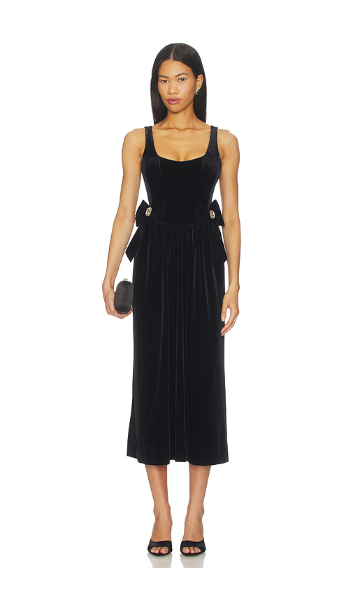Show Me Your Mumu Ricci Midi Dress in Black. L. Also in XS, S