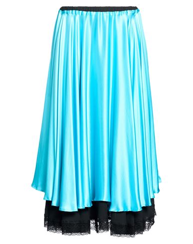 Woman Midi skirt Azure Size 4 Silk, Polyester
