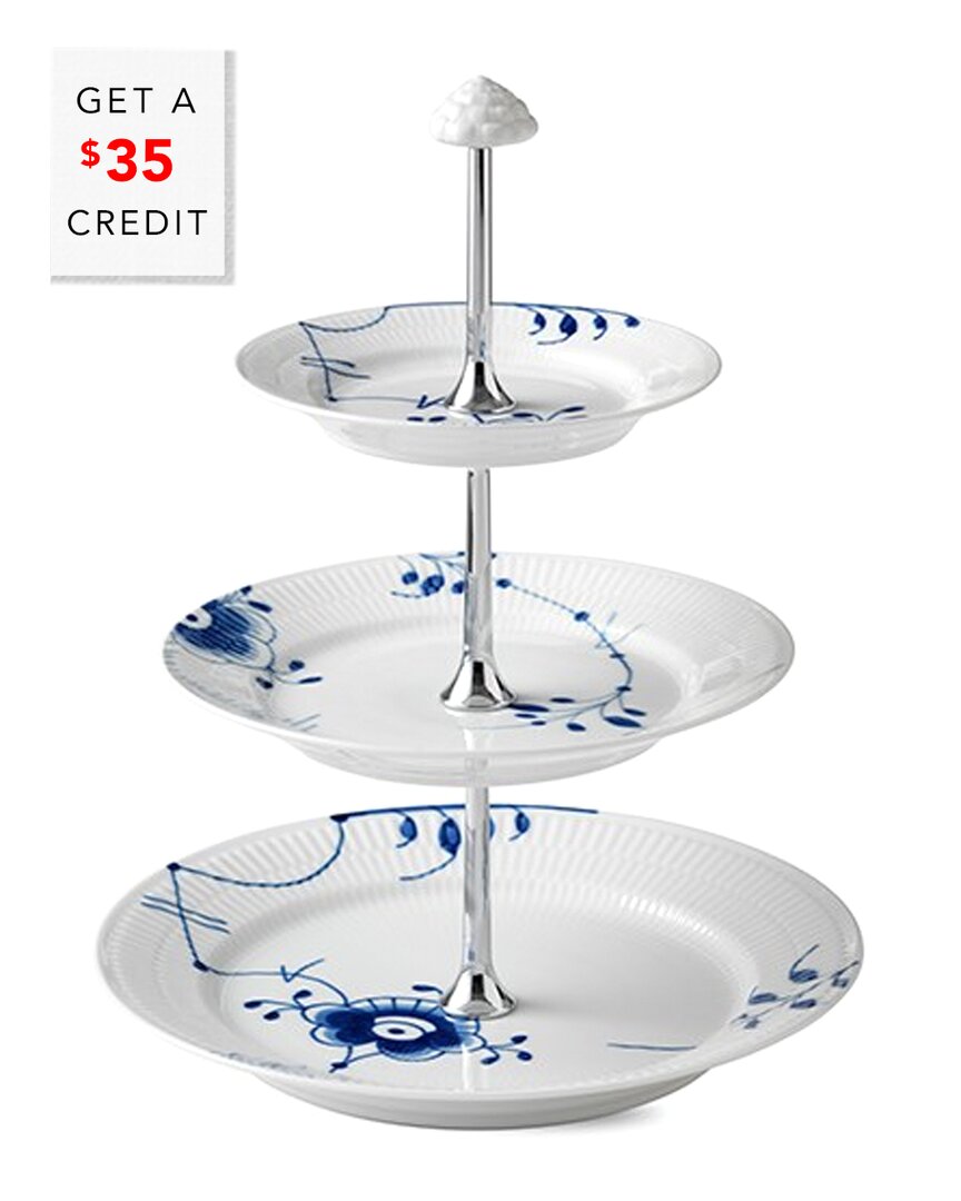 Blue Fluted Mega 3 Tier Etagere With $35 Credit