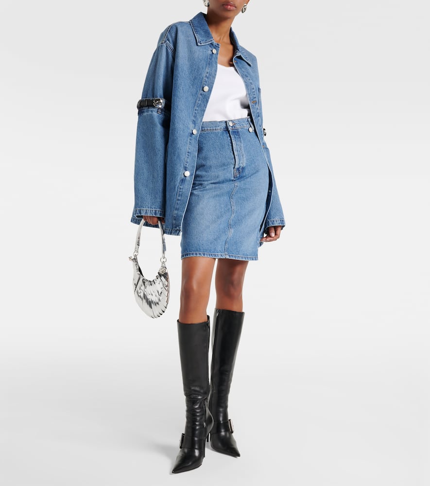 Denim pencil skirt