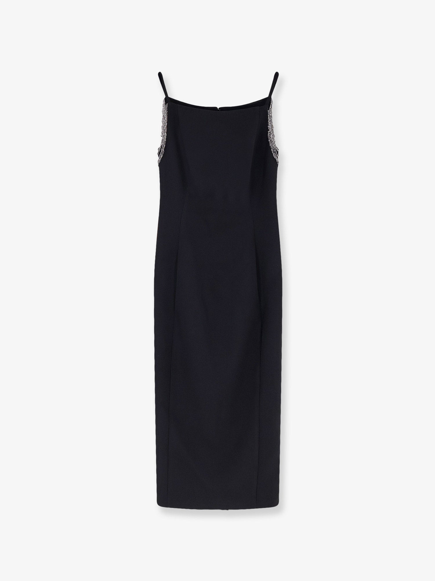 Jewel-Detail Sheath Dress — Black