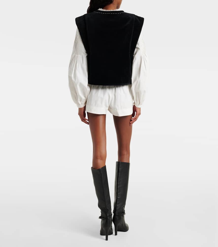 Cybila gathered cotton shorts