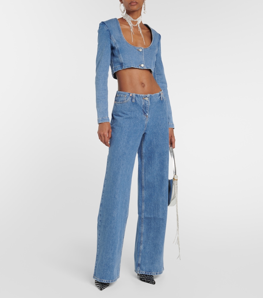 Low-rise wide-leg jeans