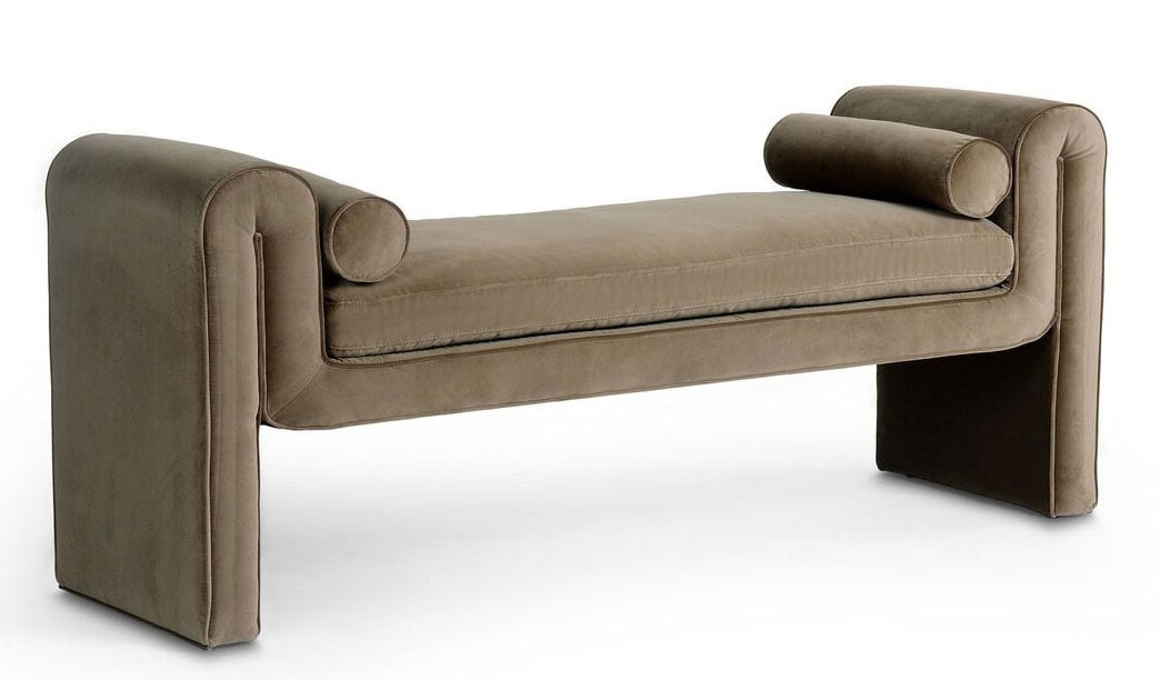 Mitchell Accent Bench in Surrey Fossil Fabric