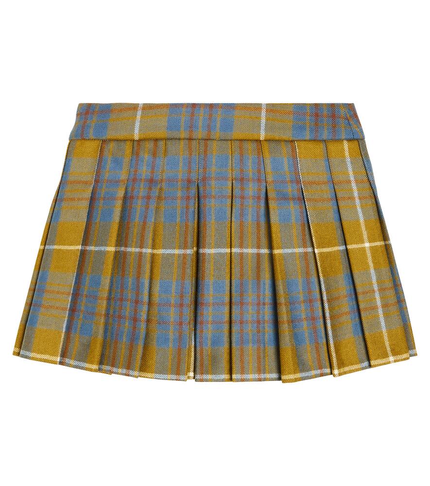 Bonpoint Talissa checked pleated wool skirt