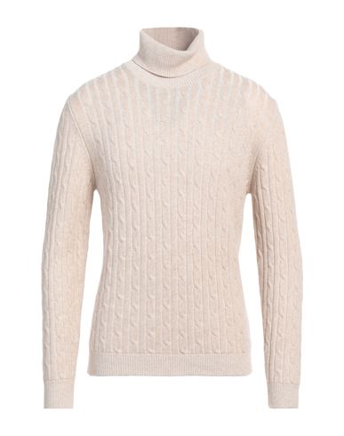 Man Turtleneck Beige Size 44 Cotton, Wool, Cashmere