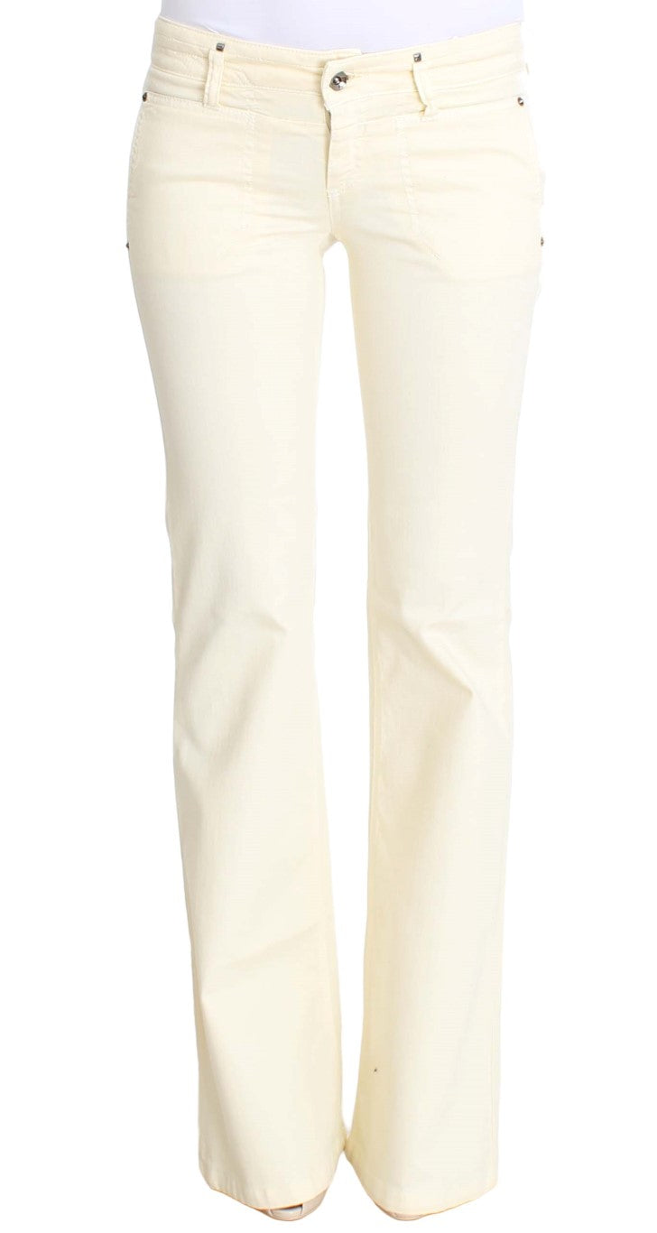 Cotton Stretch Flare Jeans — White