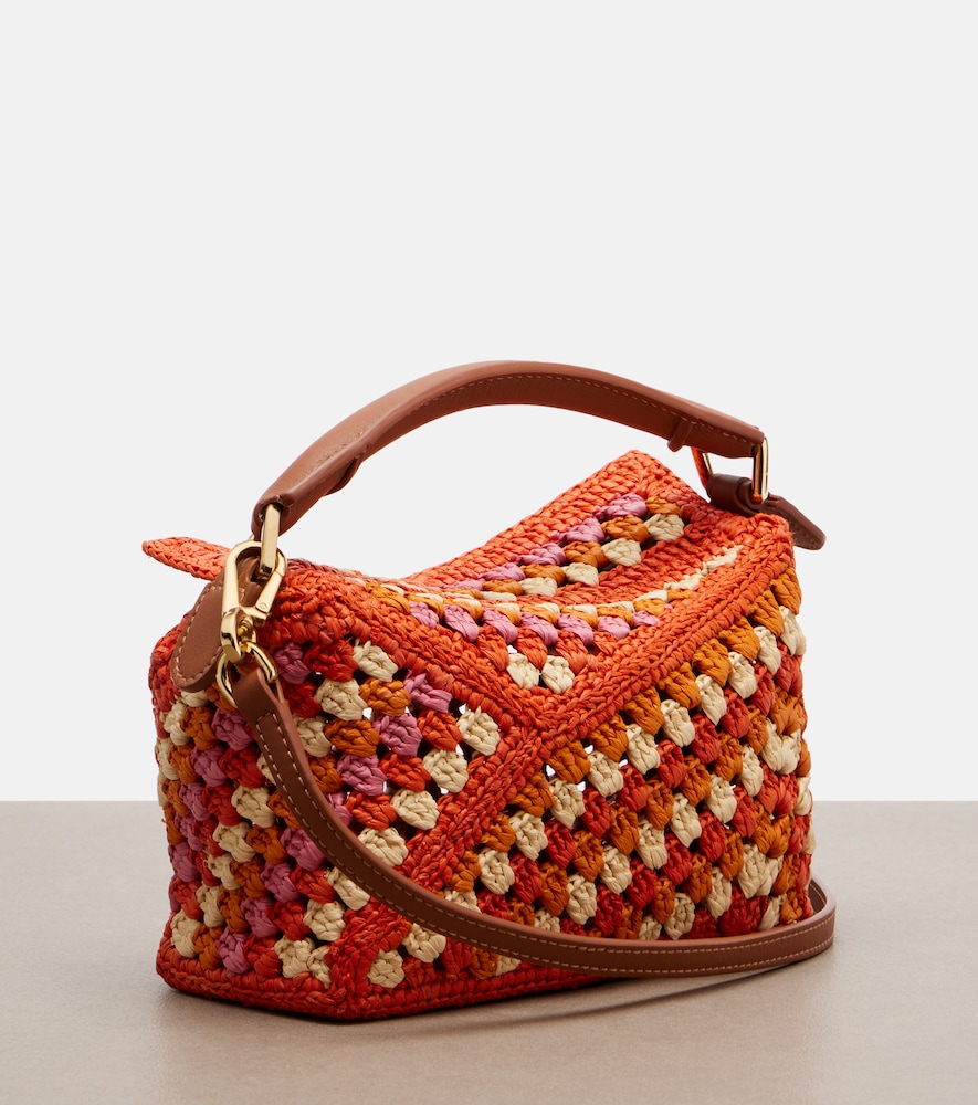 Paula's Ibiza Puzzle Mini raffia top-handle bag
