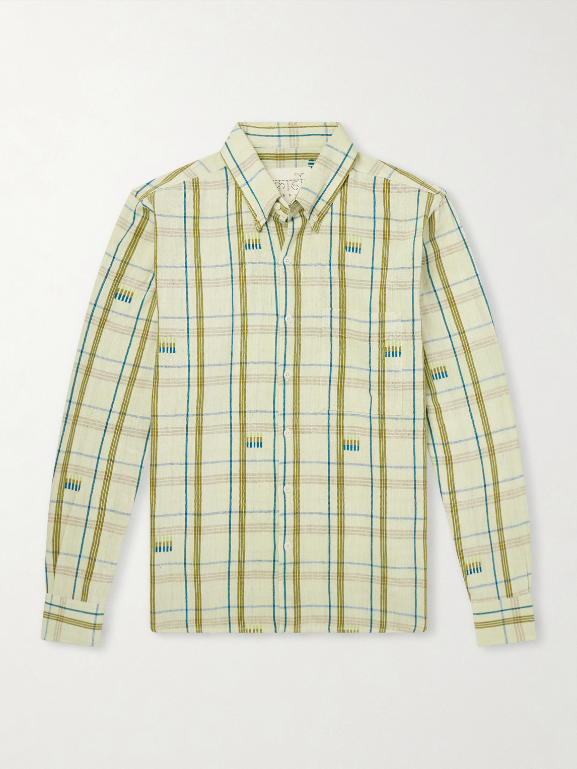 Ronald Embroidered Checked Cotton Shirt