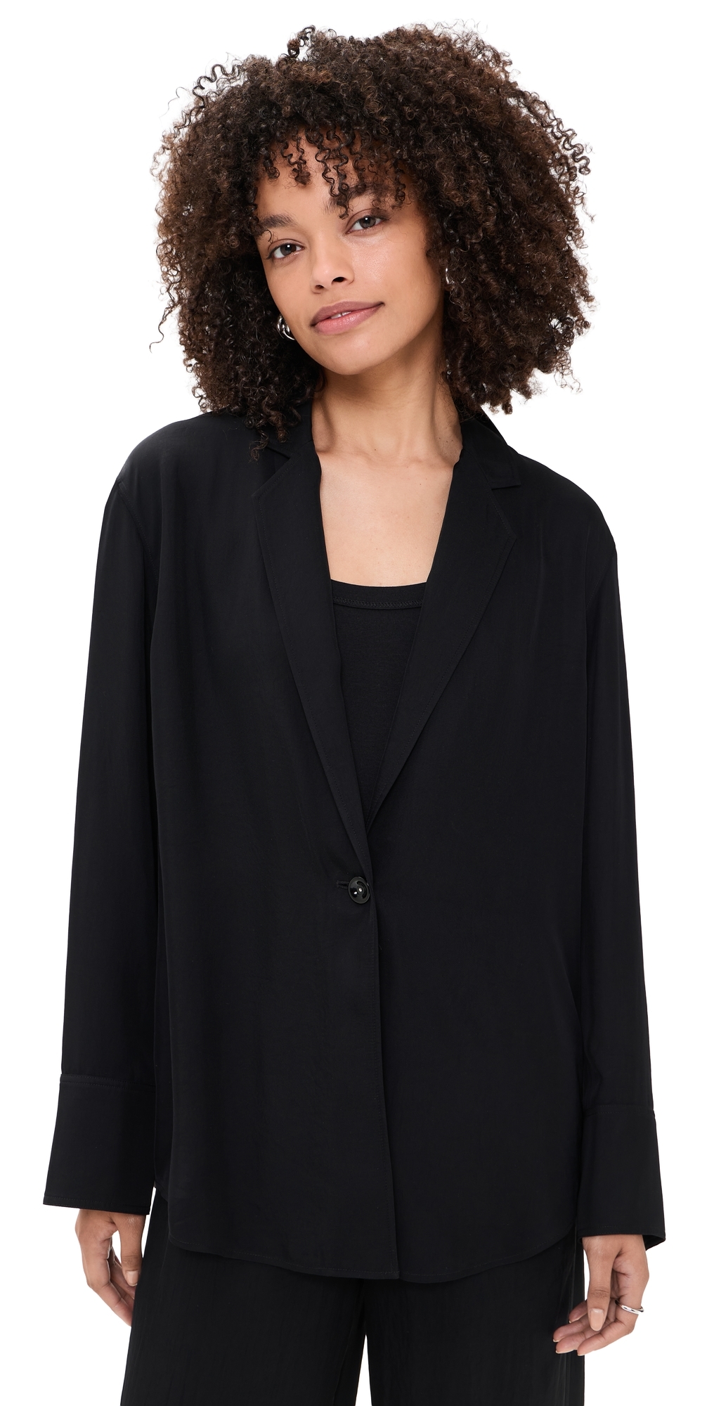Washed Twill Airy Blazer Black P
