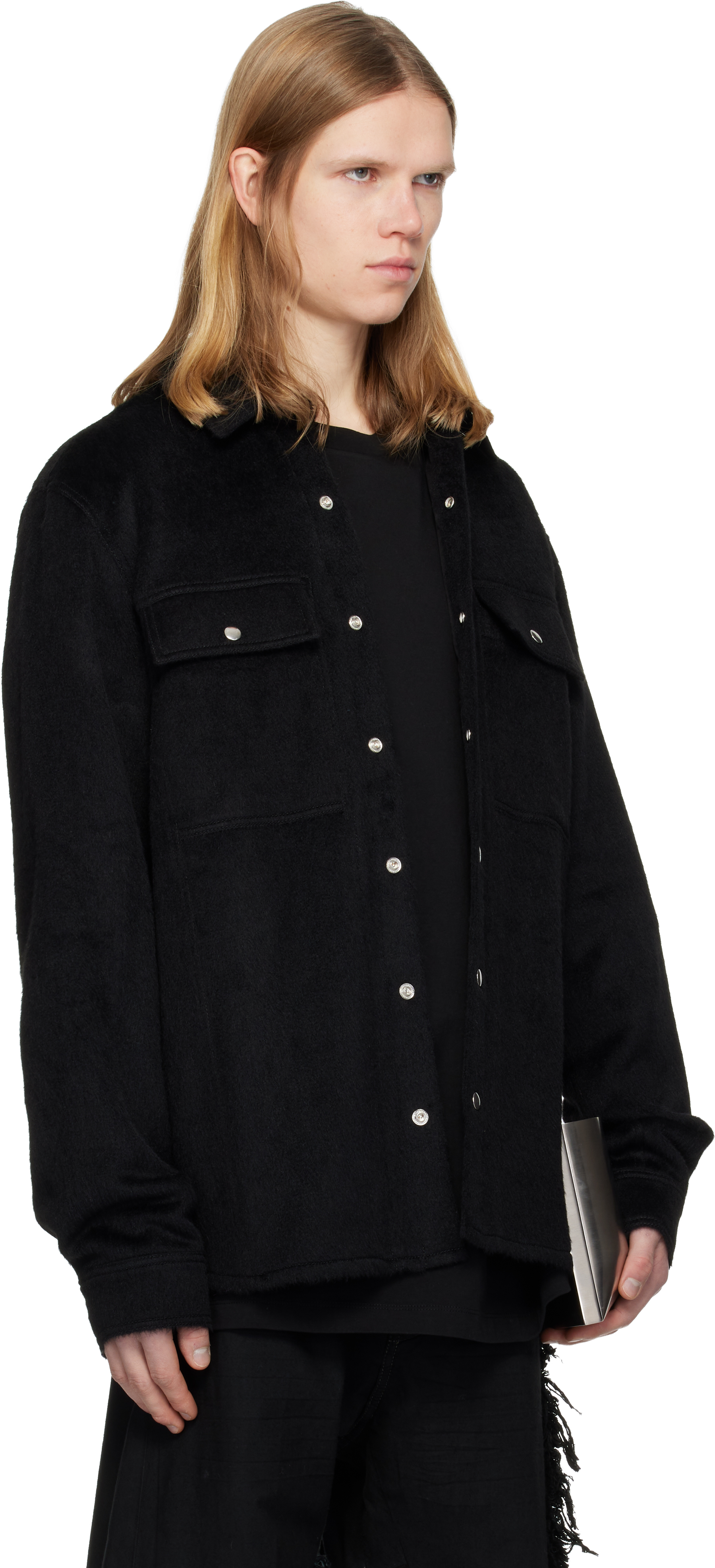 Black Alpaca Wool Shirt