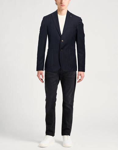 Man Blazer Midnight blue Size 38 Wool, Cotton