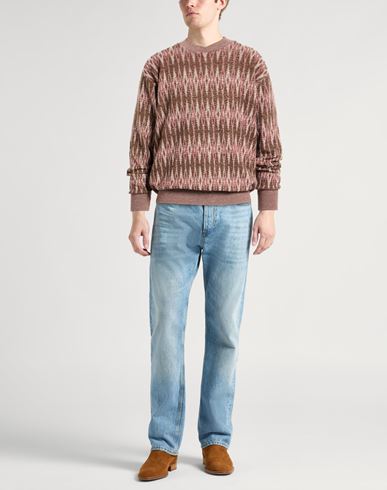 Man Sweater Chocolate brown Size S Mohair wool, Polyamide, Alpaca wool, Wool